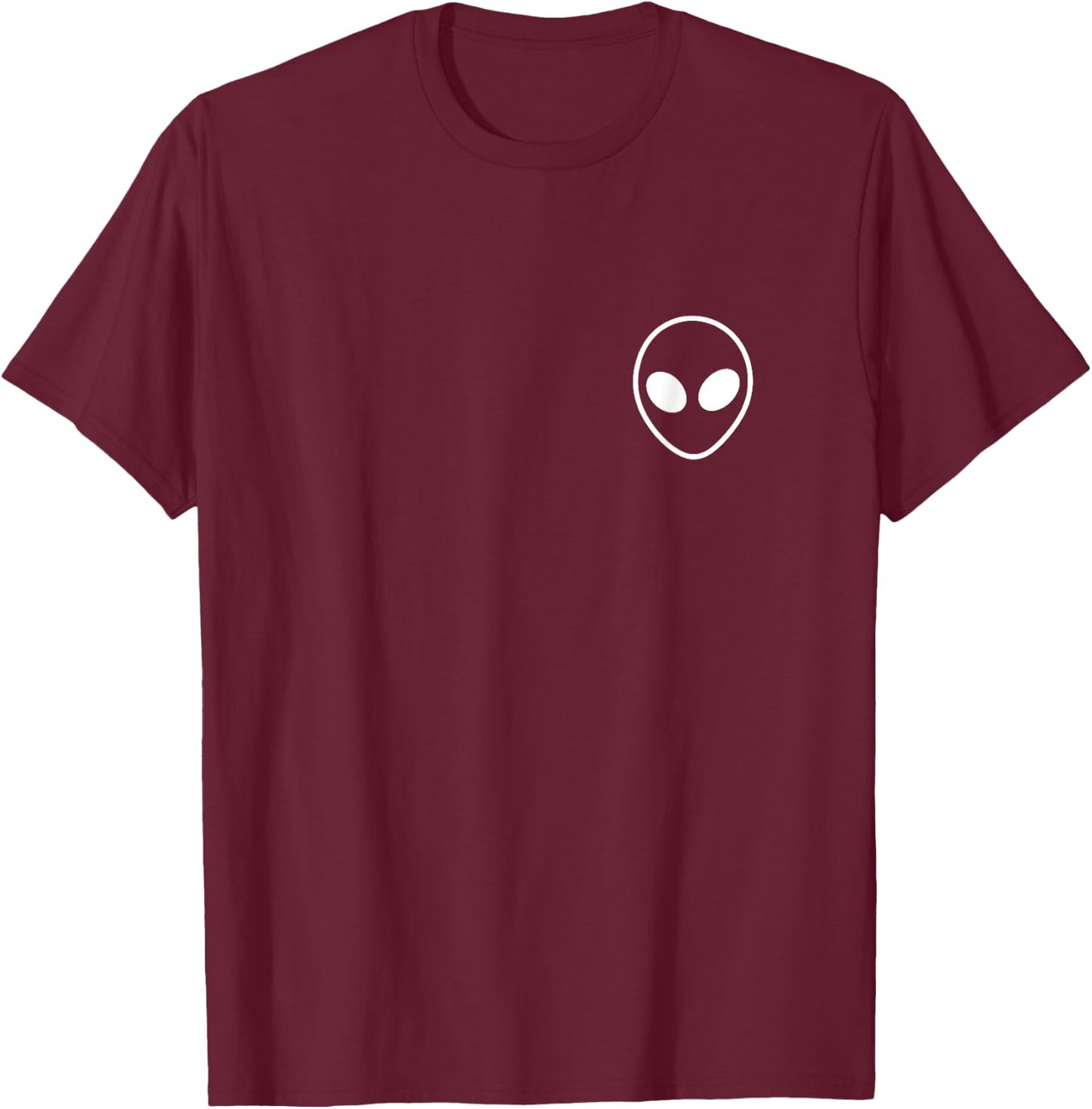 Alien Head - UFO - Minimalistic "Pocket Design" - Classic T-Shirt - T-Shirt | Maroon