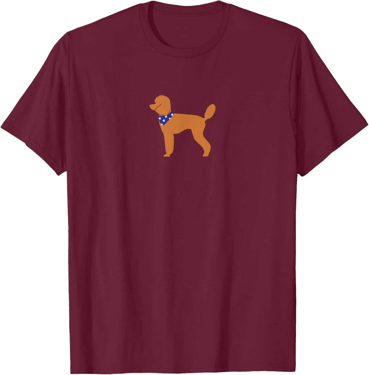 Apricot Poodle Star Bandana Toy Poodle Mom Standard Poodle T-Shirt - T-Shirt | Maroon