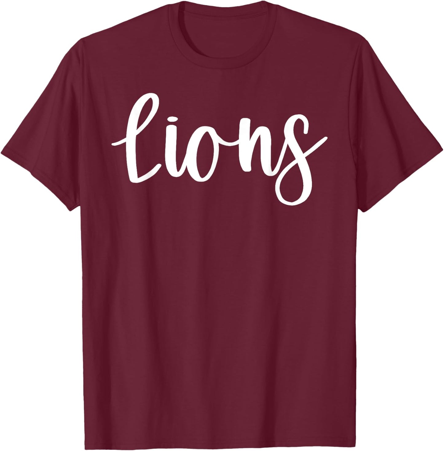Lions School Spirit Team Mascot Game Night T-Shirt - T-Shirt | Maroon