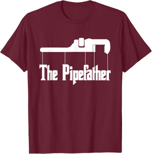 Funny Plumber Pipefather Heating construction Craftsman T-Shirt - T-Shirt | Maroon
