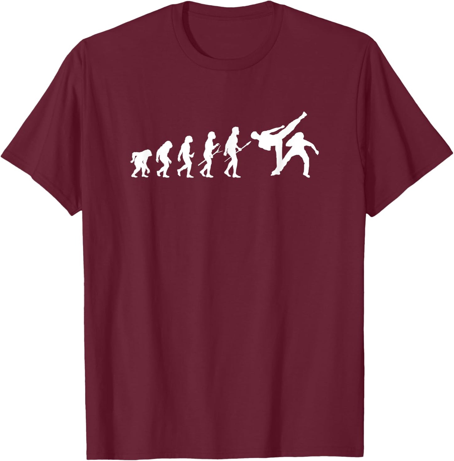Human Evolution Capoeira Dance Fight Capoeira T-Shirt - T-Shirt | Maroon