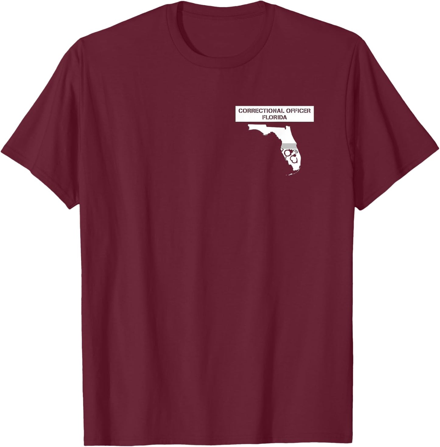 Florida Correctional Officer Thin Gray Line Flag T-Shirt - T-Shirt | Maroon