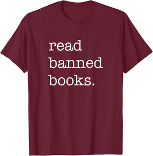 Vintage Read Banned Books T-Shirt - T-Shirt | Maroon