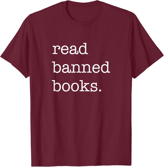 Vintage Read Banned Books T-Shirt - T-Shirt | Maroon