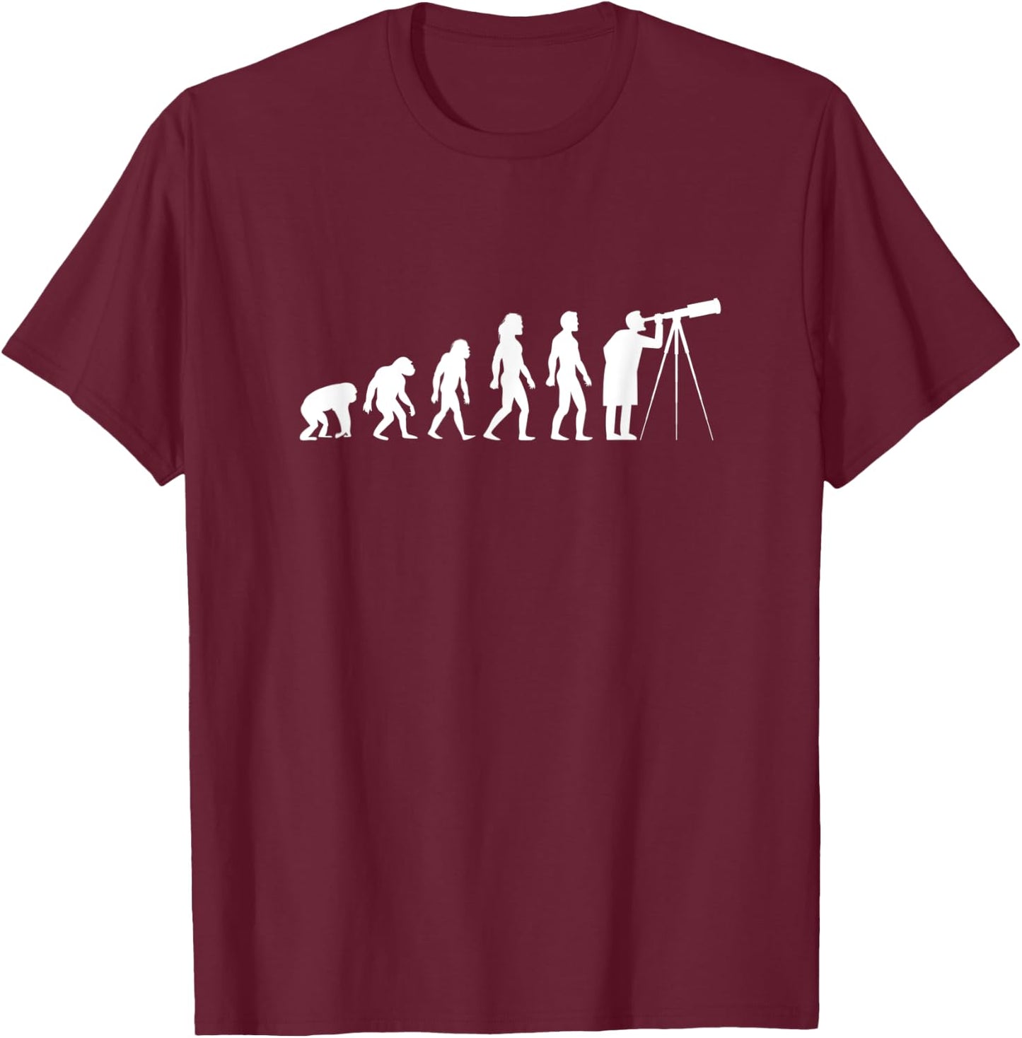 Astronomy Astronomer Evolution Telescope T-Shirt - T-Shirt | Maroon
