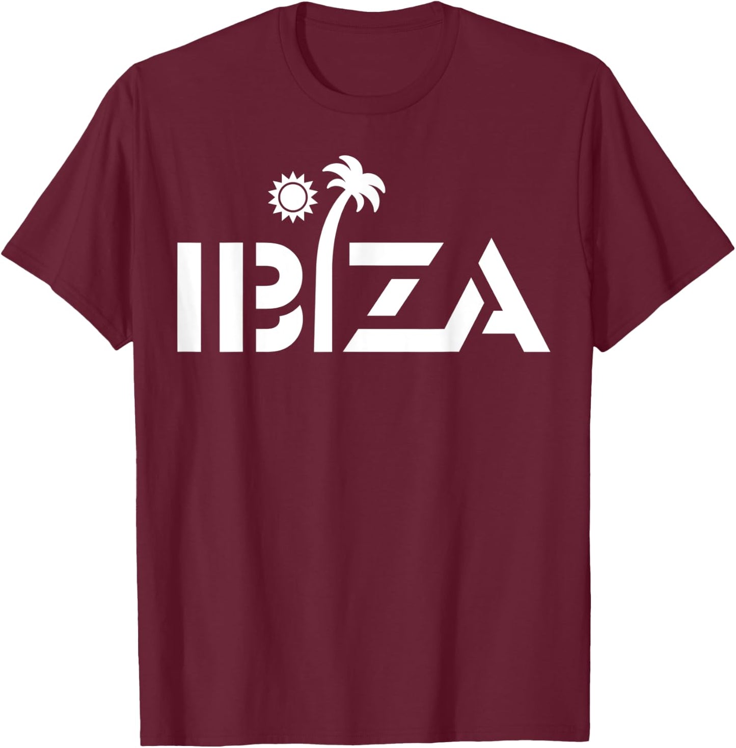 Ibiza Espana Beach Palm Tree Party Destination Gift T-Shirt - T-Shirt | Maroon