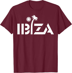 Ibiza Espana Beach Palm Tree Party Destination Gift T-Shirt - T-Shirt | Maroon