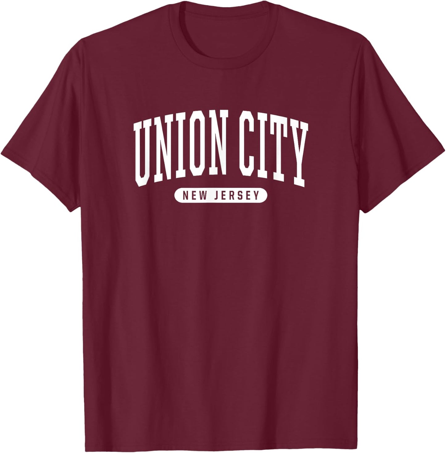 Union City New Jersey Vacation College Style Sports T-Shirt - T-Shirt | Maroon