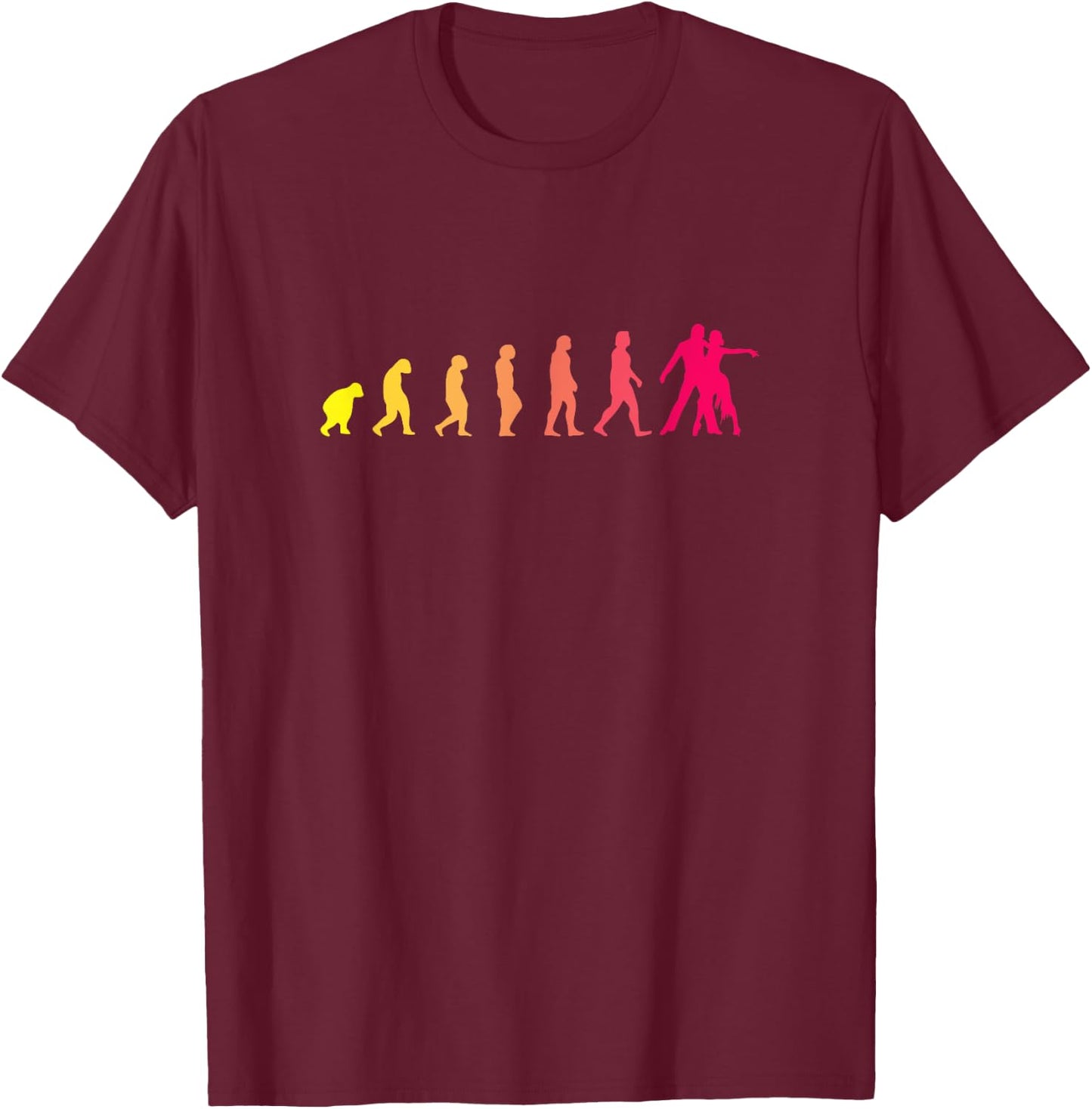 Evolution to Ballroom Dancing - Dancers T-Shirt - T-Shirt | Maroon