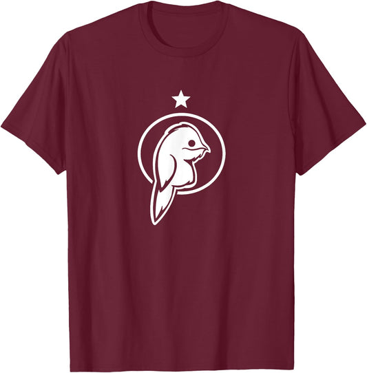 Urutau, cute and weird bird. Stylized art for Potoo lovers T-Shirt - T-Shirt | Maroon