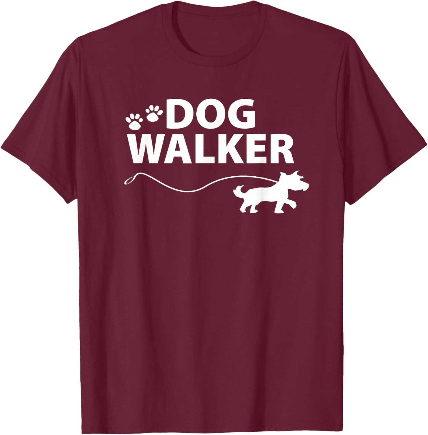 Dog Walker Men Women T-Shirt - T-Shirt | Maroon