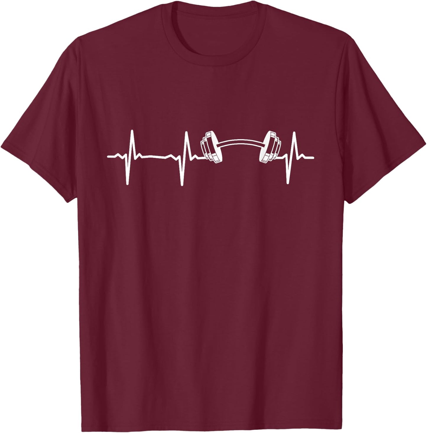 Bodybuilder Dumbbell Heartbeat Weightlifting Gym Fitness T-Shirt - T-Shirt | Maroon