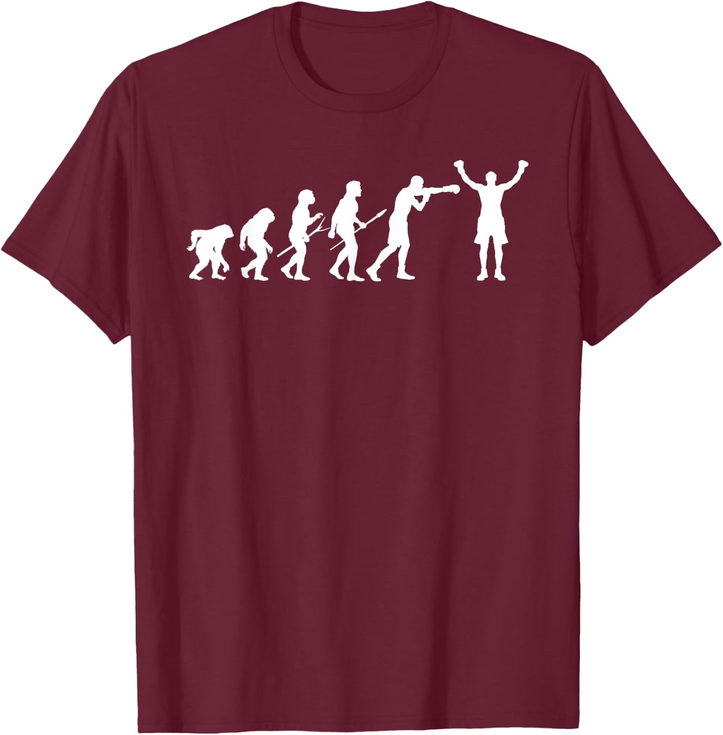 Boxing Evolution - Boxing Lover Boxer Kickboxing Fan T-Shirt - T-Shirt | Maroon