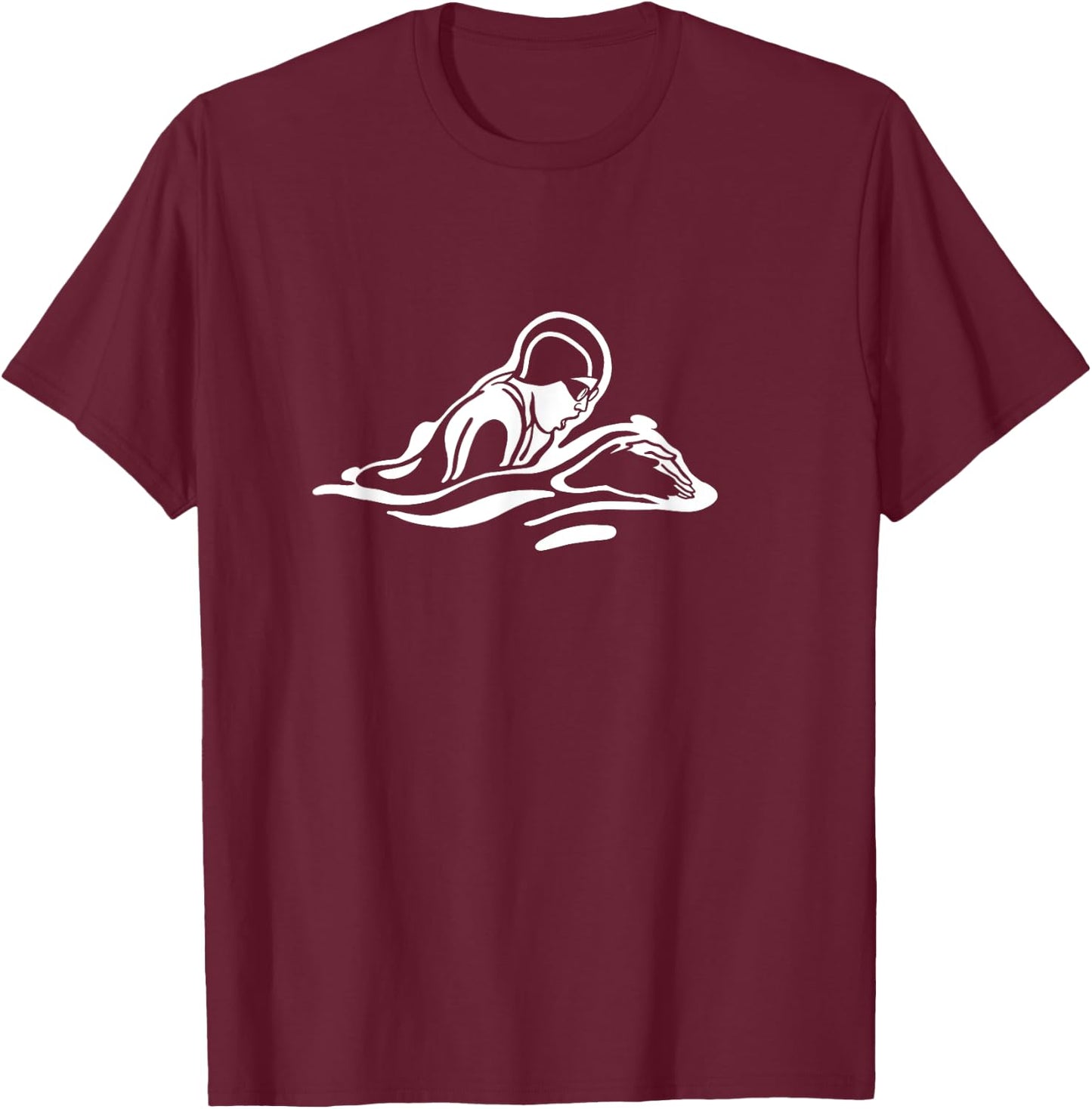 Breaststroke swimming. Stylized design for swimmers T-Shirt - T-Shirt | Maroon