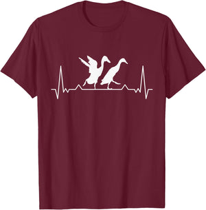 Running Duck Heartbeat Runner Duck T-Shirt - T-Shirt | Maroon