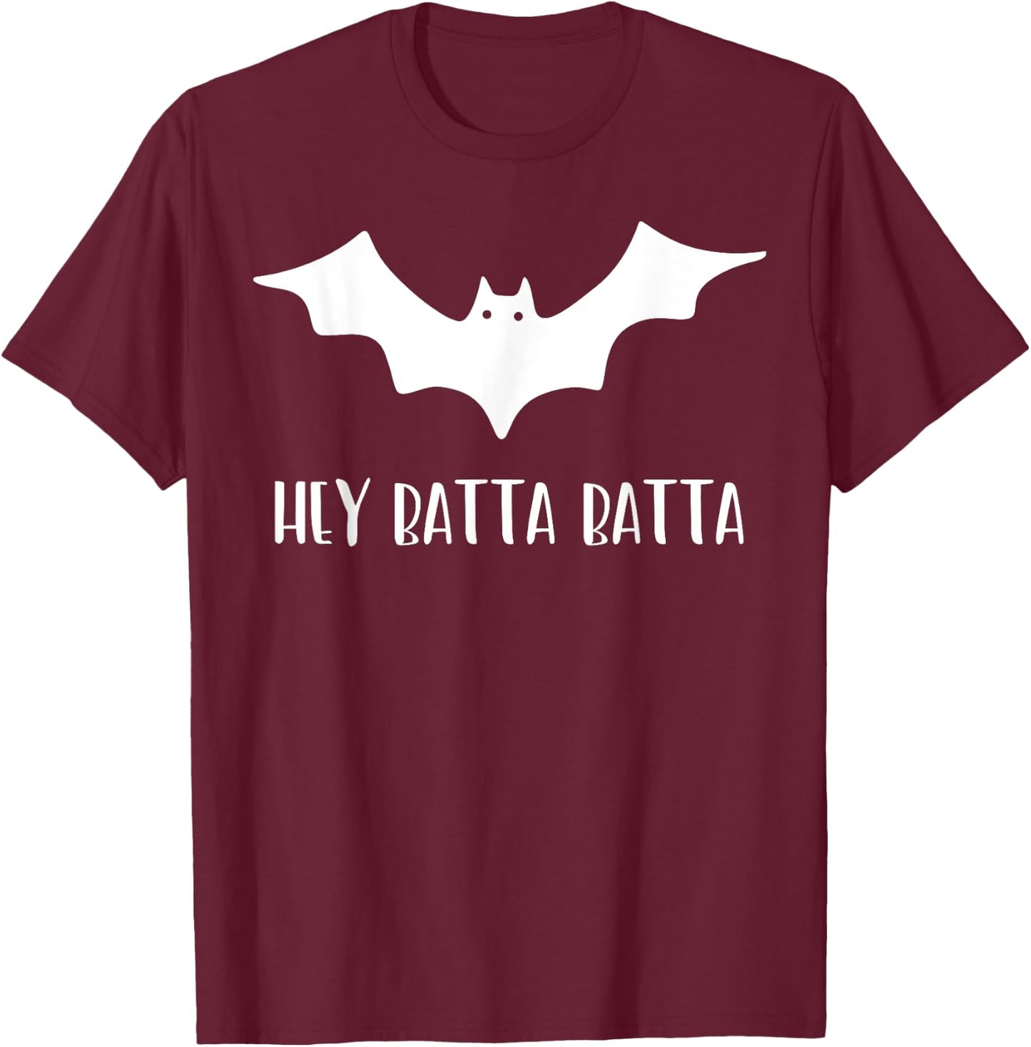 Funny Halloween Baseball Softball Hey Batta Pun Coach Gift T-Shirt - T-Shirt | Maroon