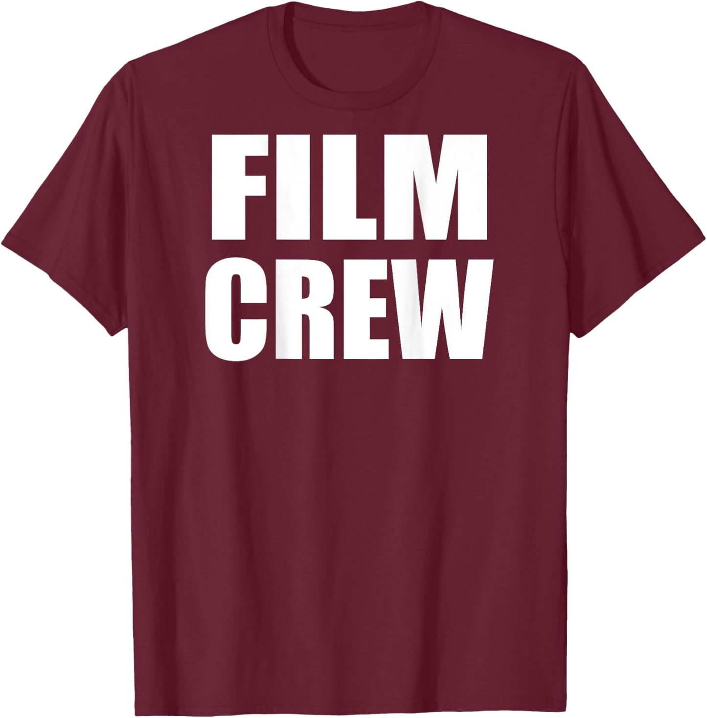 FILM CREW Bold Plain Text Print On Back T-Shirt - T-Shirt | Maroon
