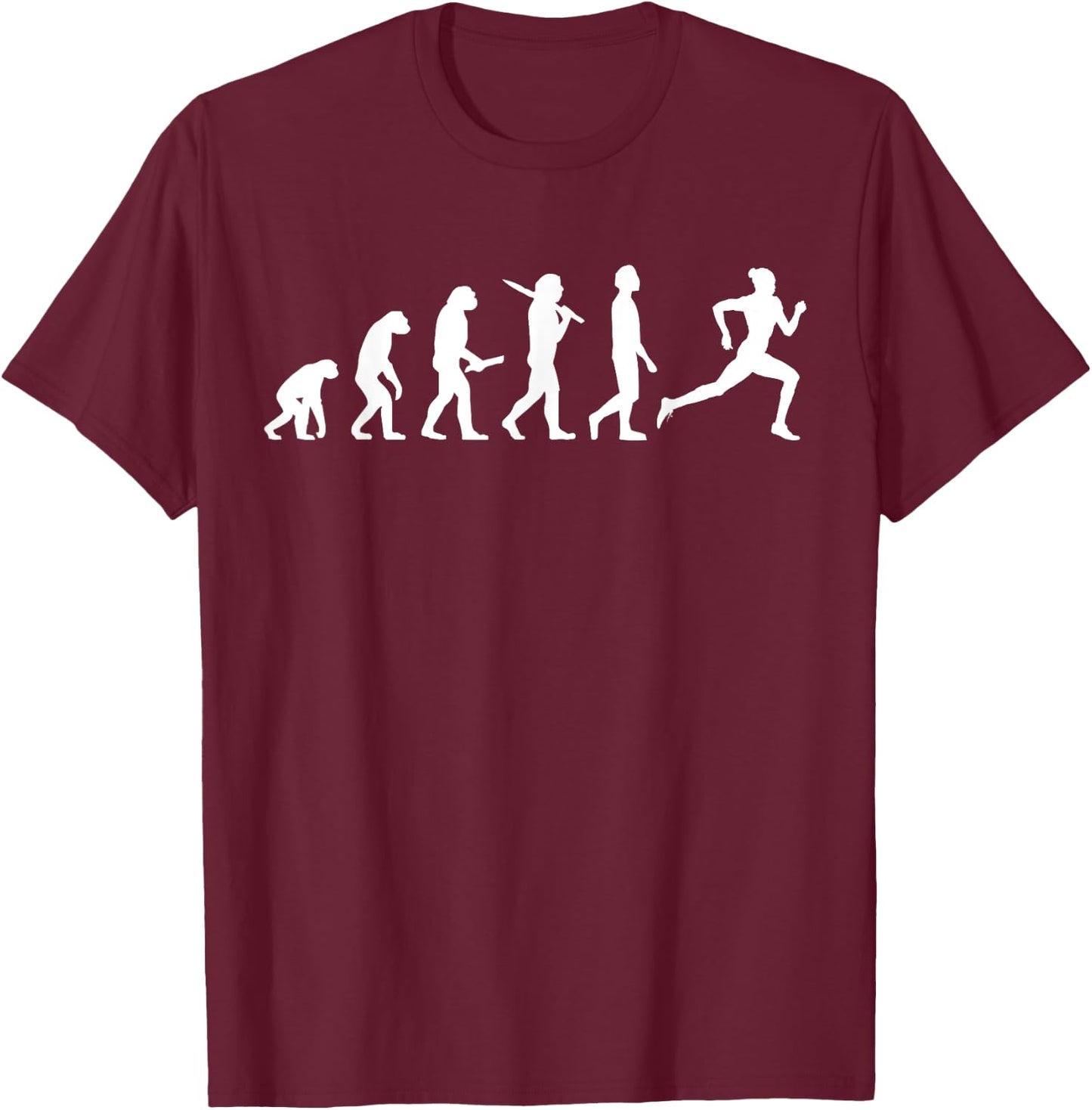 Funny running evolution Gift runners T-Shirt - T-Shirt | Maroon