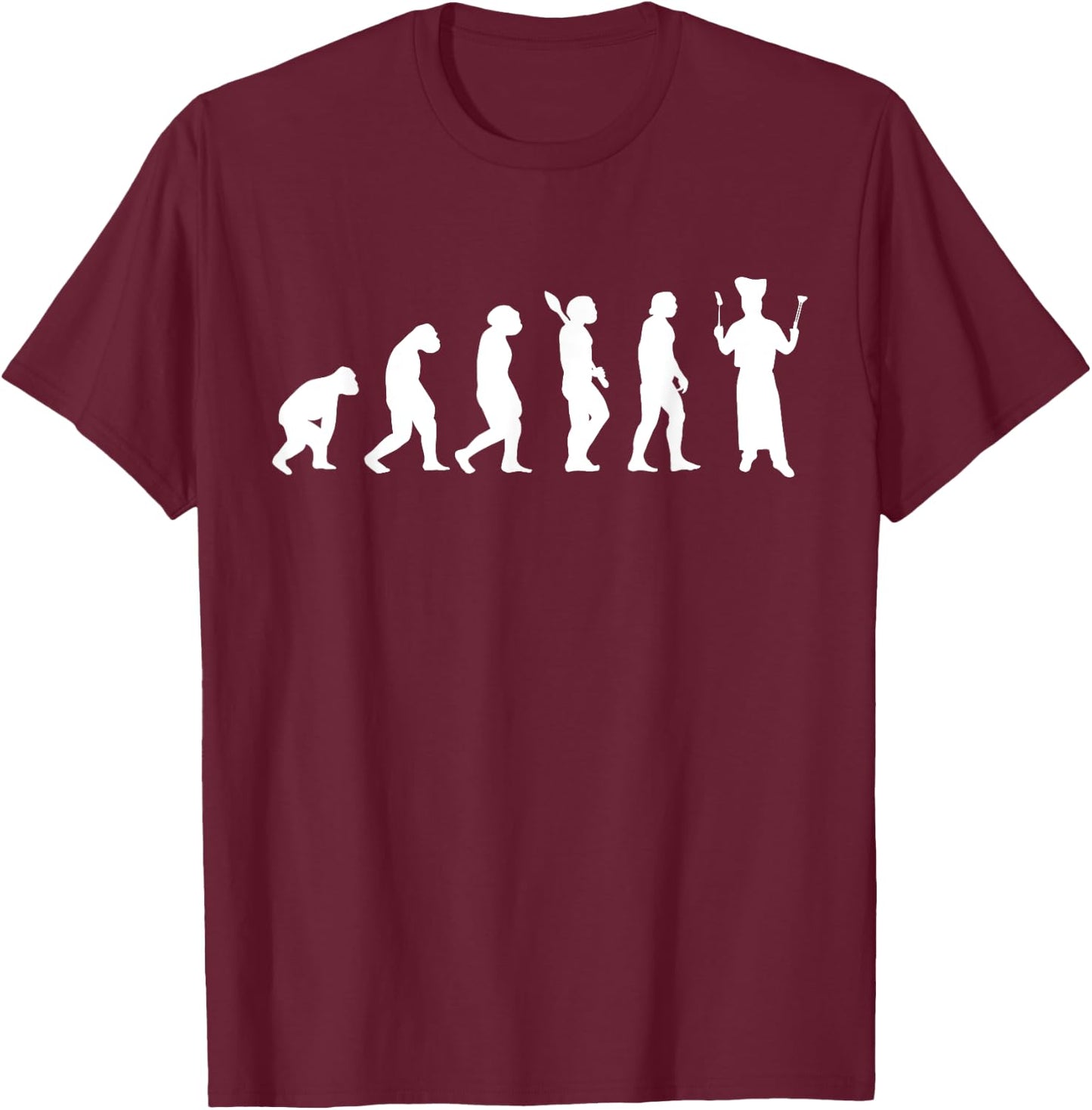 Cook Chef Evolution Cooking Gastronomy Chef hobby T-Shirt - T-Shirt | Maroon