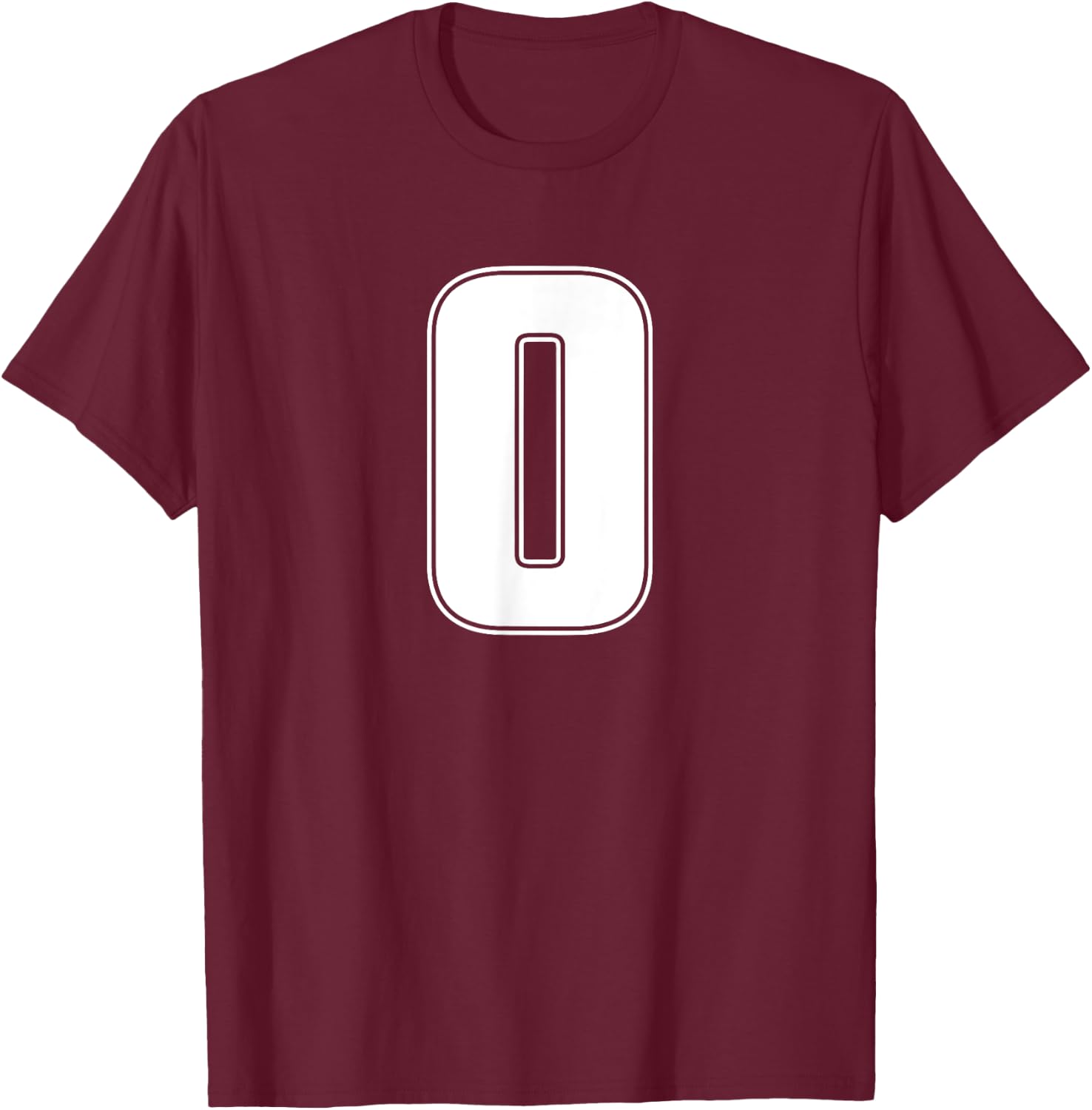 Number 0 Zero Sports Athletic Team Jersey Varsity Uniform T-Shirt - T-Shirt | Maroon