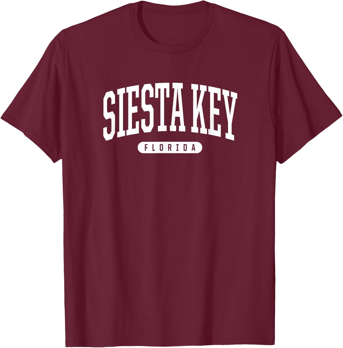 Siesta Key Florida Vacation College Style Sports T-Shirt - T-Shirt | Maroon