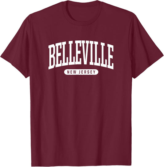Belleville New Jersey Vacation College Style NJ USA T-Shirt - T-Shirt | Maroon