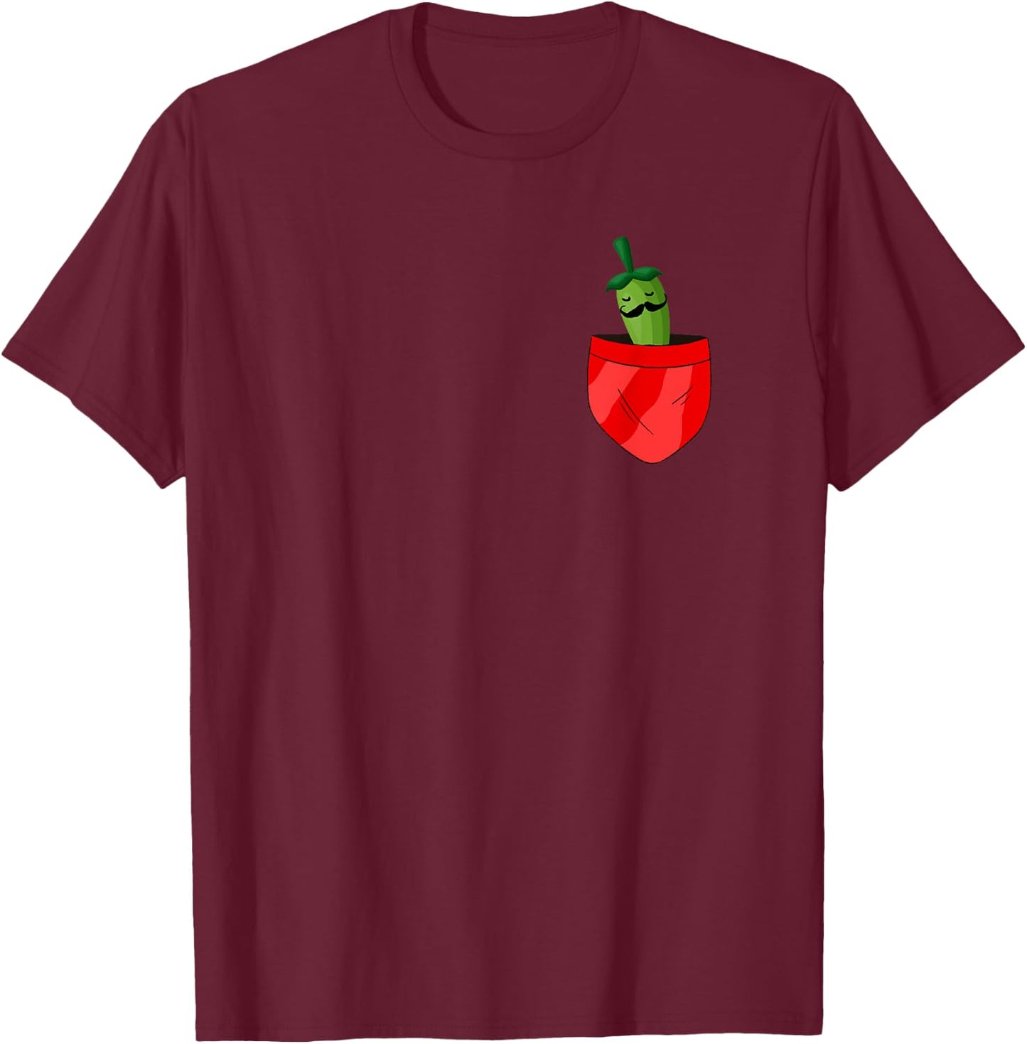 Funny Jalapeno In Pocket Chili Pepper T-Shirt - T-Shirt | Maroon