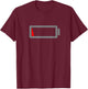 Low Battery Funny Humor Low Energy Sarcasm Design Men Women T-Shirt - T-Shirt | Maroon