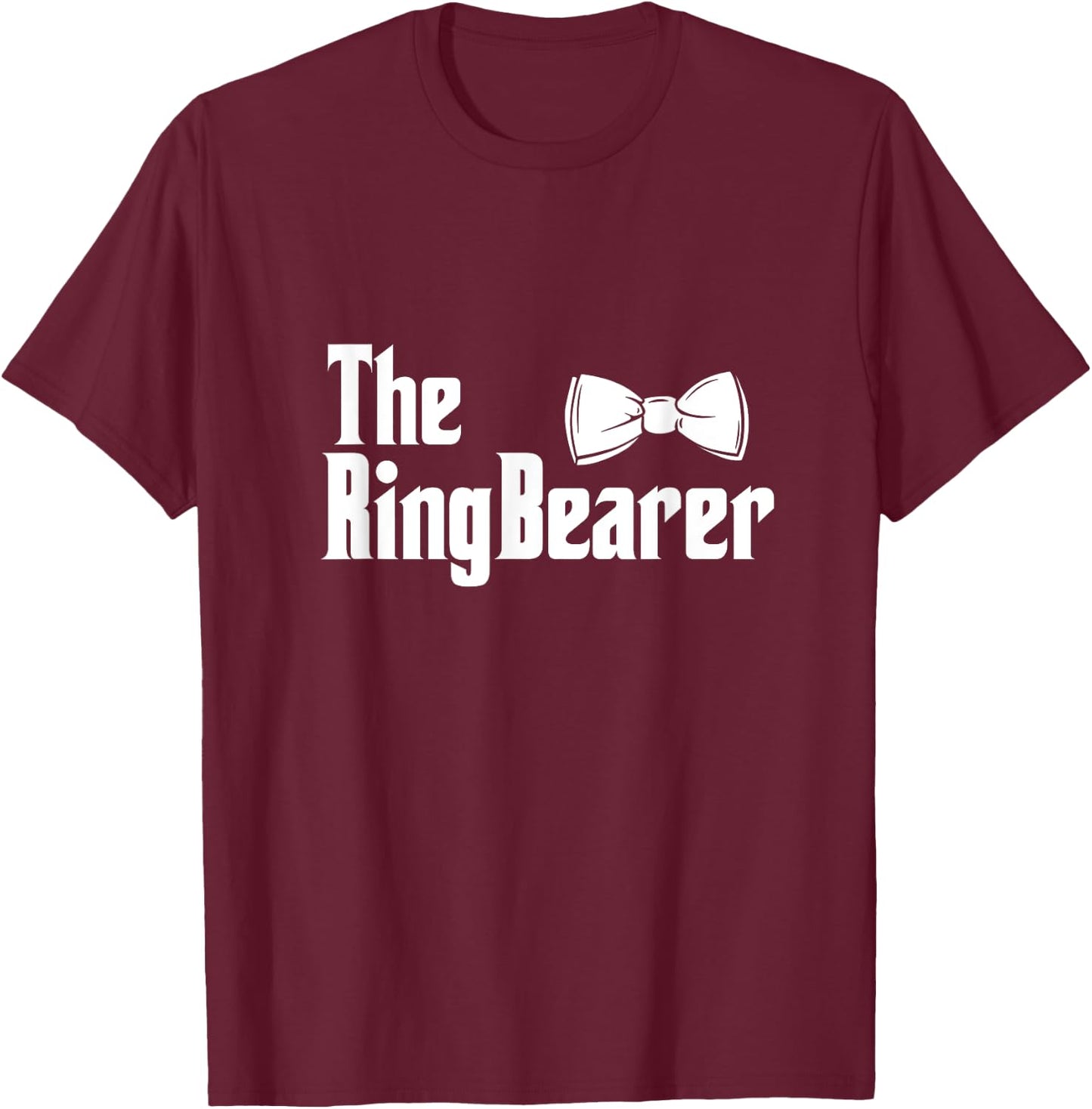 The Ring Bearer Bowtie Ring Dude Wedding Groom Bride T-Shirt - T-Shirt | Maroon