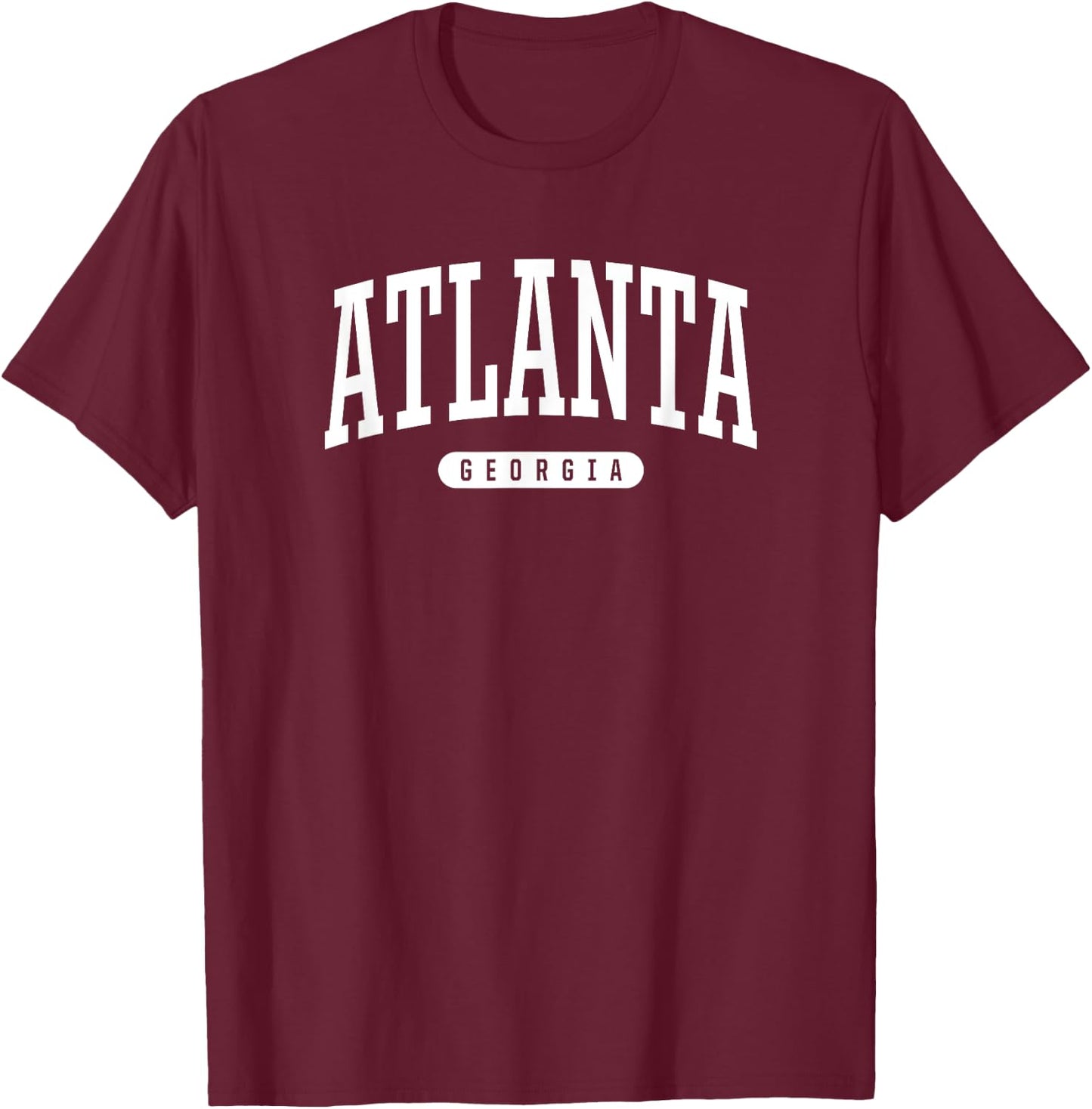 Atlanta Georgia University College Sports Style T-Shirt - T-Shirt | Maroon