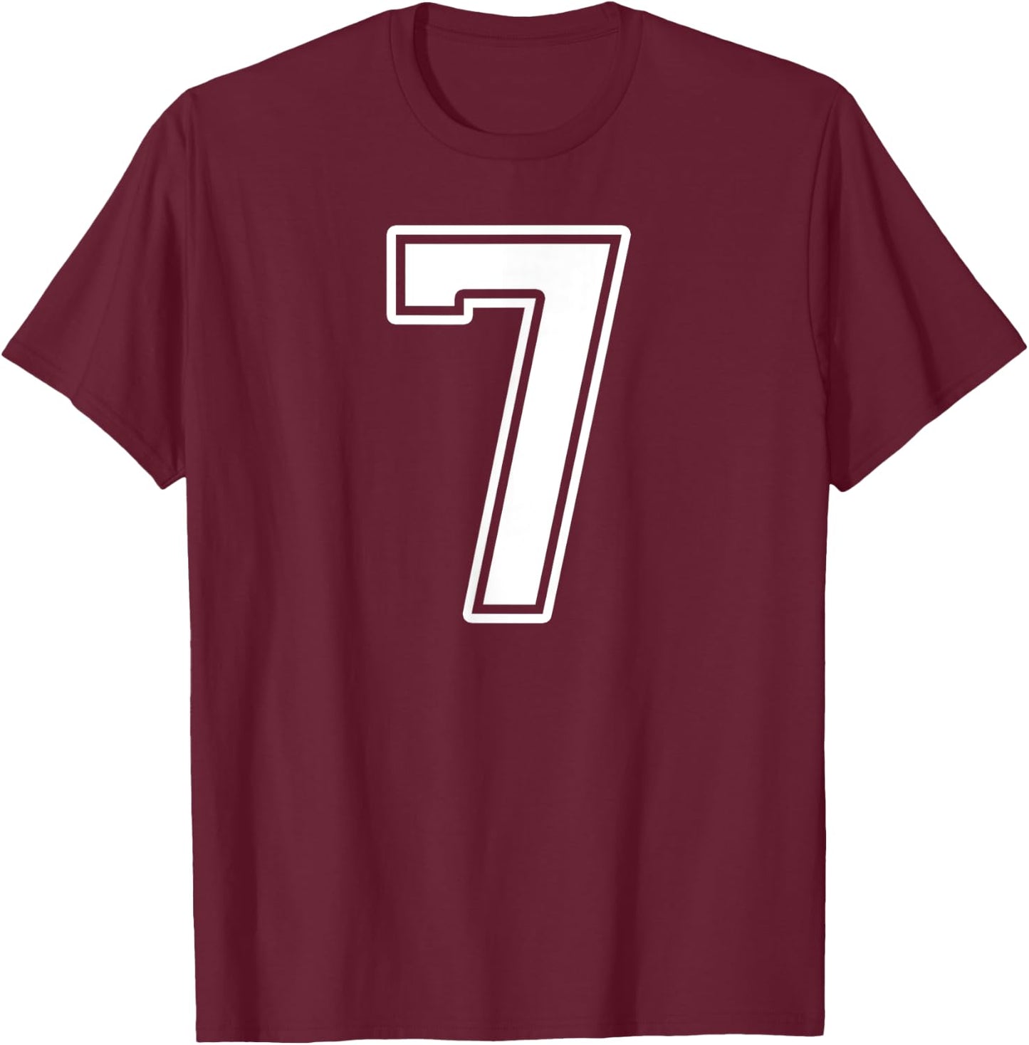 Number 7 Fan Player Jersey Style #7 Men Women Kids T-Shirt - T-Shirt | Maroon