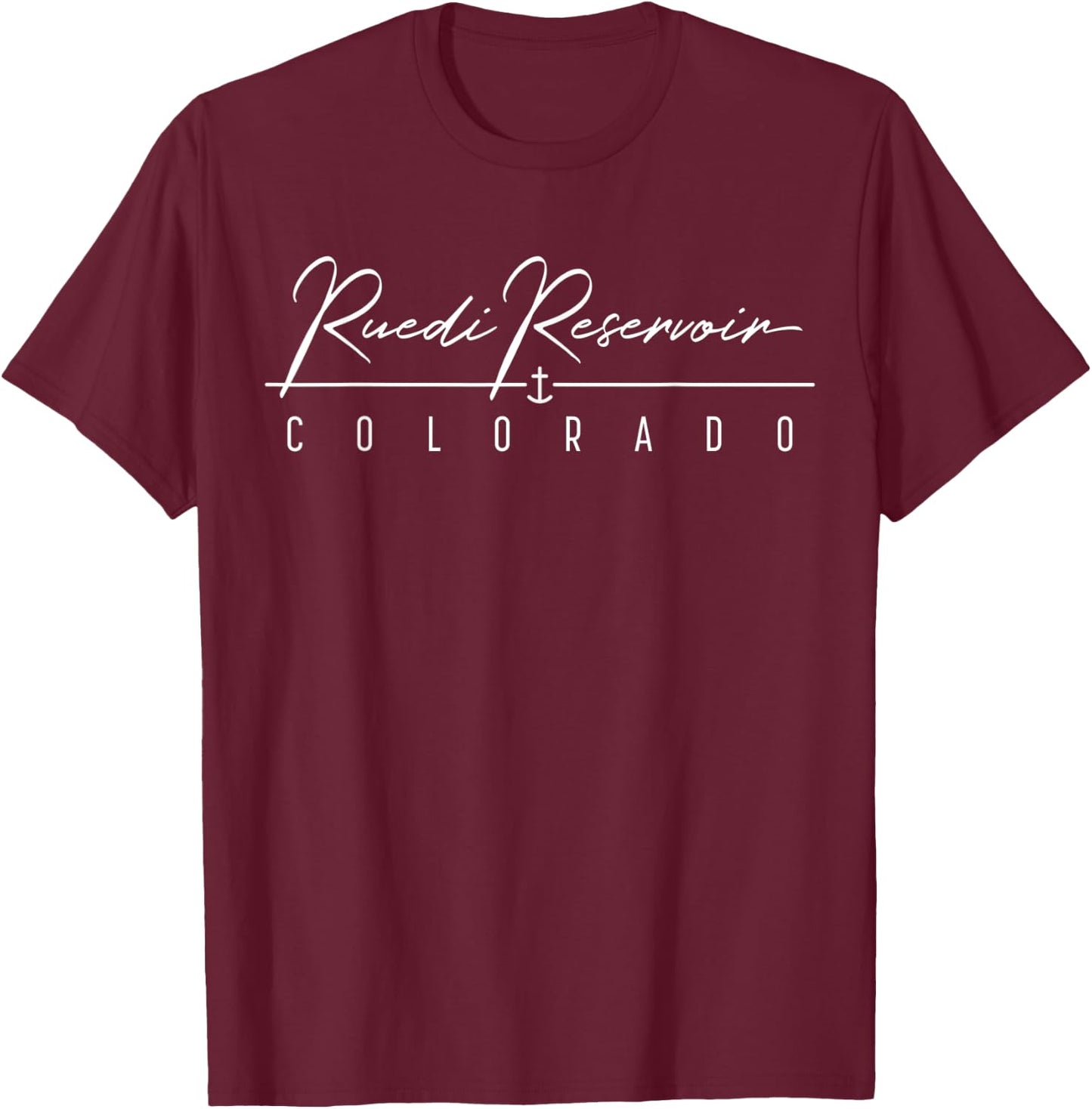 Ruedi Reservoir CO T-Shirt - T-Shirt | Maroon