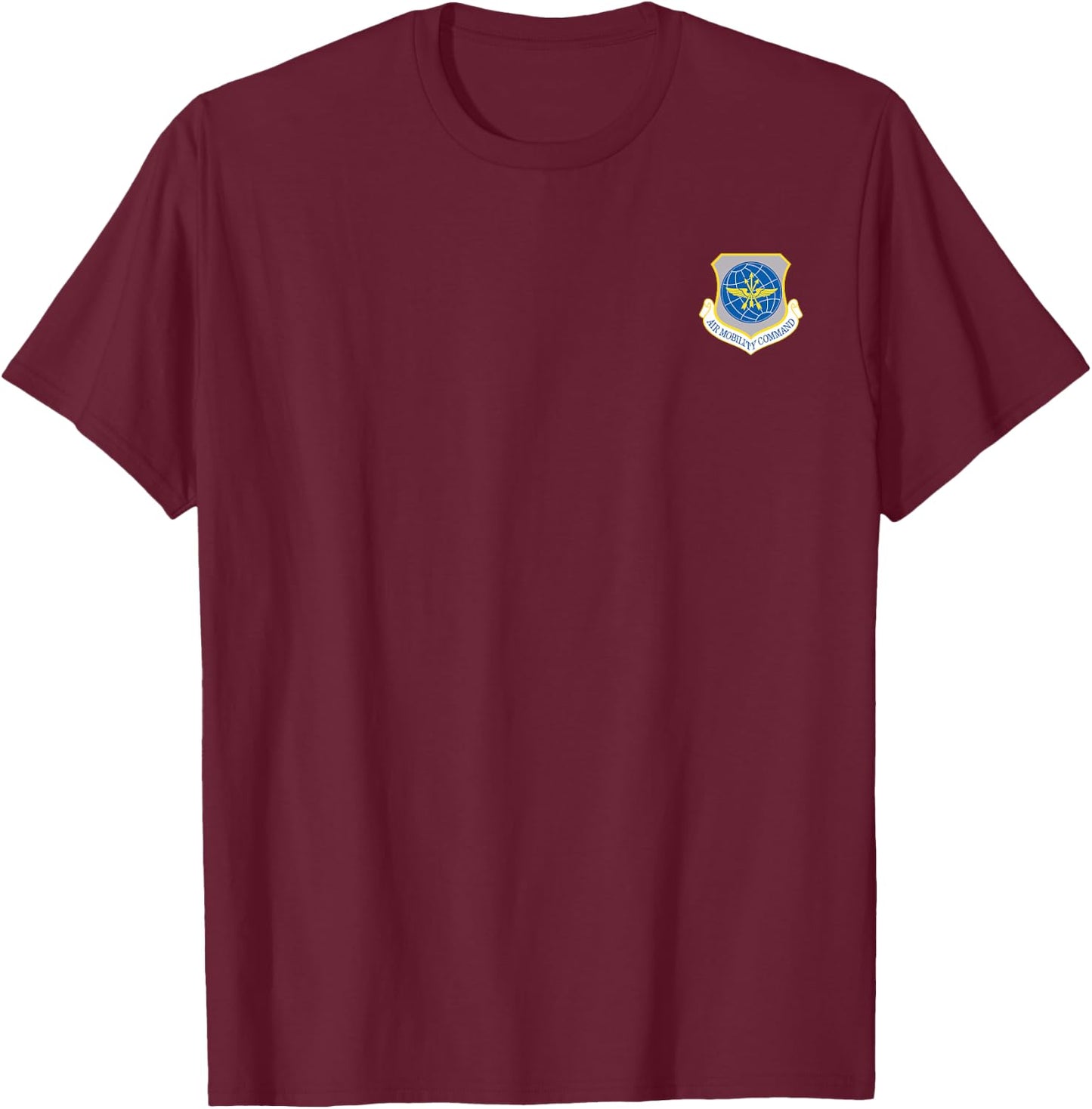 Air Mobility Command Veteran Soldier Vintage Small Logo T-Shirt - T-Shirt | Maroon