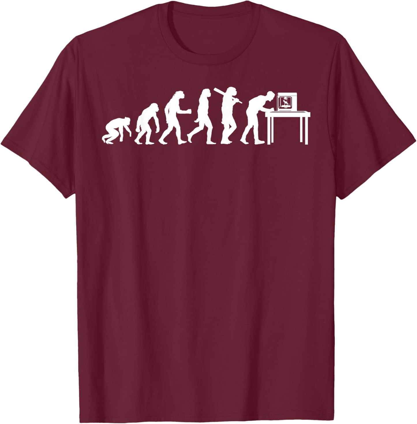 Funny 3D Printer Designs Men Women 3D Printing Evolution T-Shirt - T-Shirt | Maroon