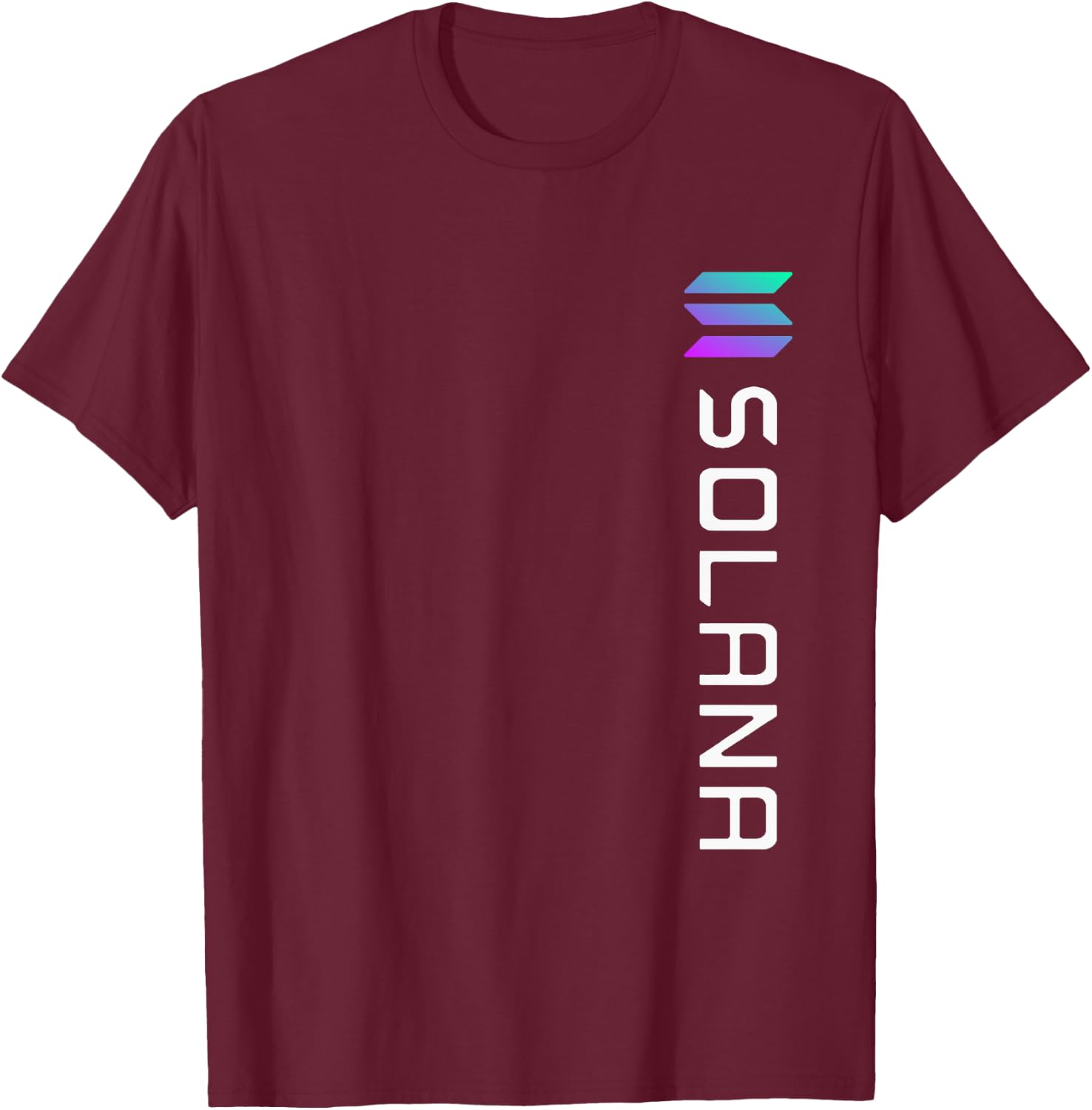 Solana SOL Logo Crypto Blockchain | Solana SOL T-Shirt - T-Shirt | Maroon