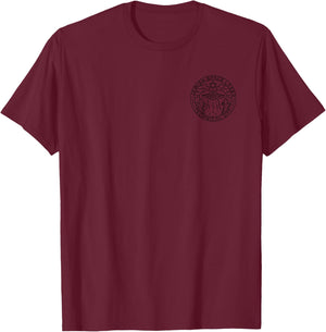 Jewish Space Laser Logo Pocket Badge Distressed Funny Meme T-Shirt - T-Shirt | Maroon