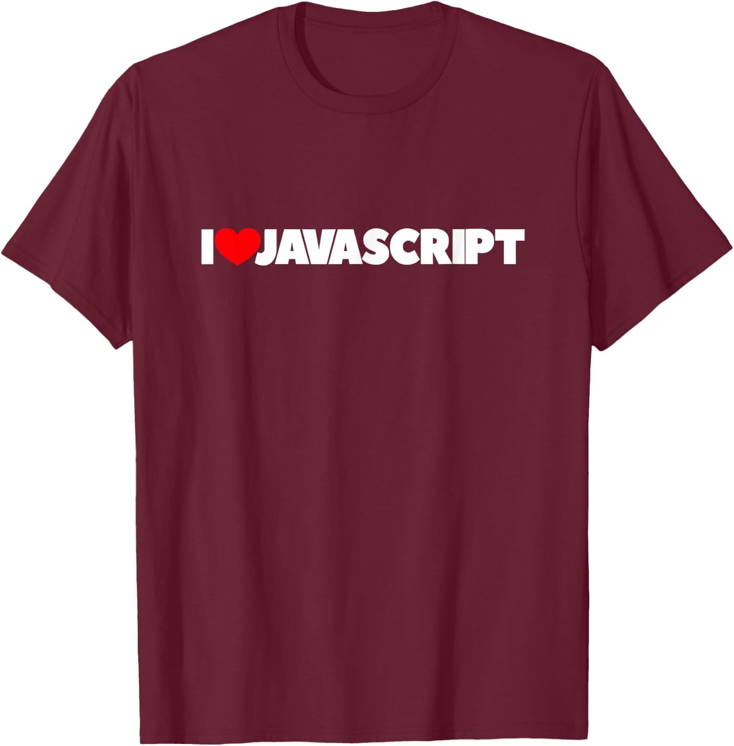 I Love (Heart) Javascript T-Shirt - T-Shirt | Maroon