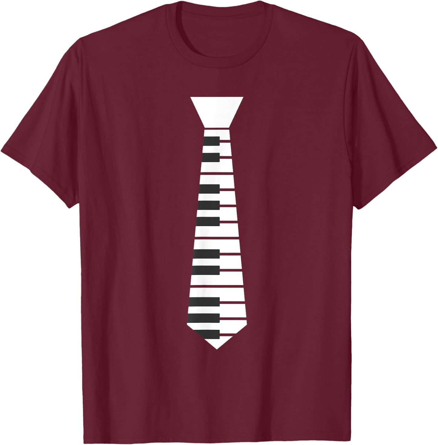 Piano Necktie Piano Player Pianist Classical Music Musician T-Shirt - T-Shirt | Maroon