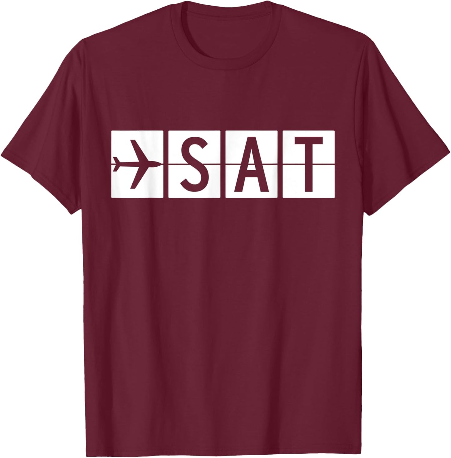 SAT San Antonio Texas Airport T-Shirt - T-Shirt | Maroon