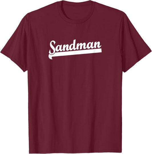 SANDMAN Family Sports Team Name Style T-Shirt - T-Shirt | Maroon