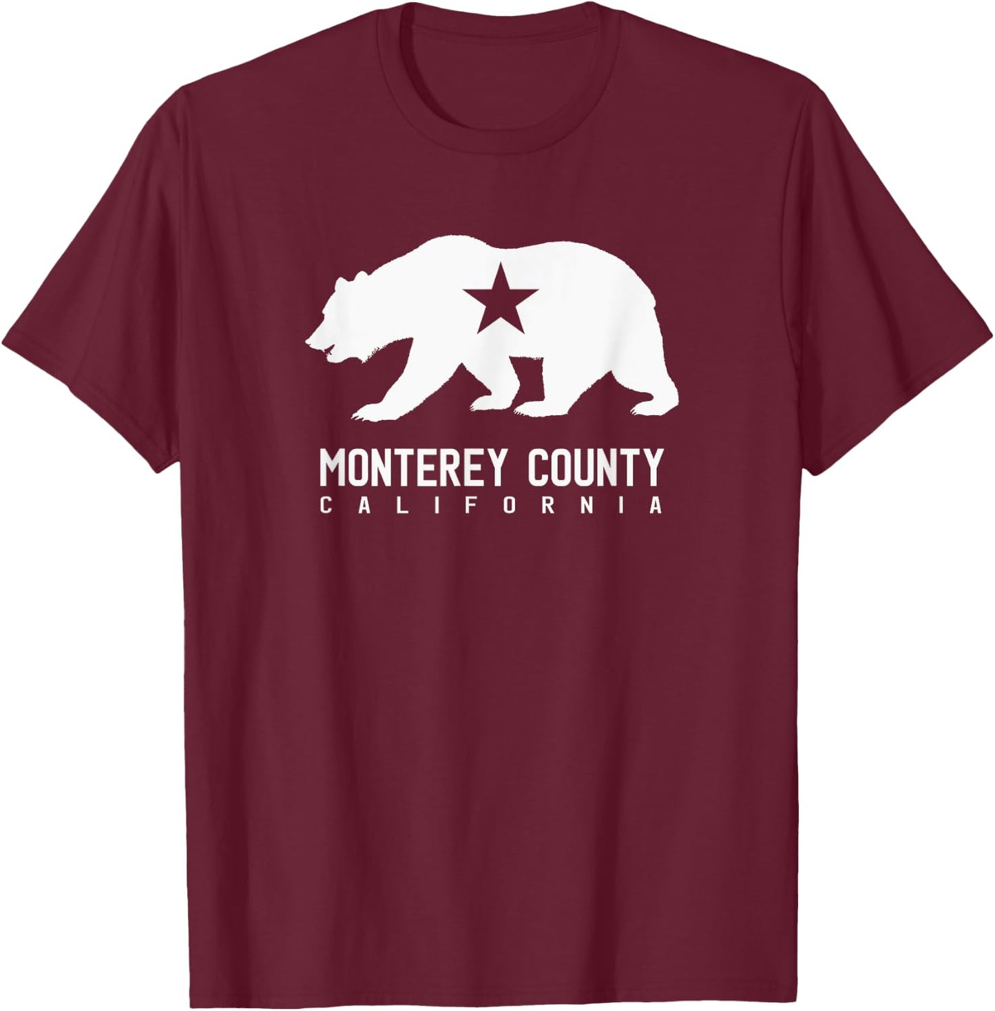 Monterey County Winery California Wine Lovers Flag T-Shirt - T-Shirt | Maroon