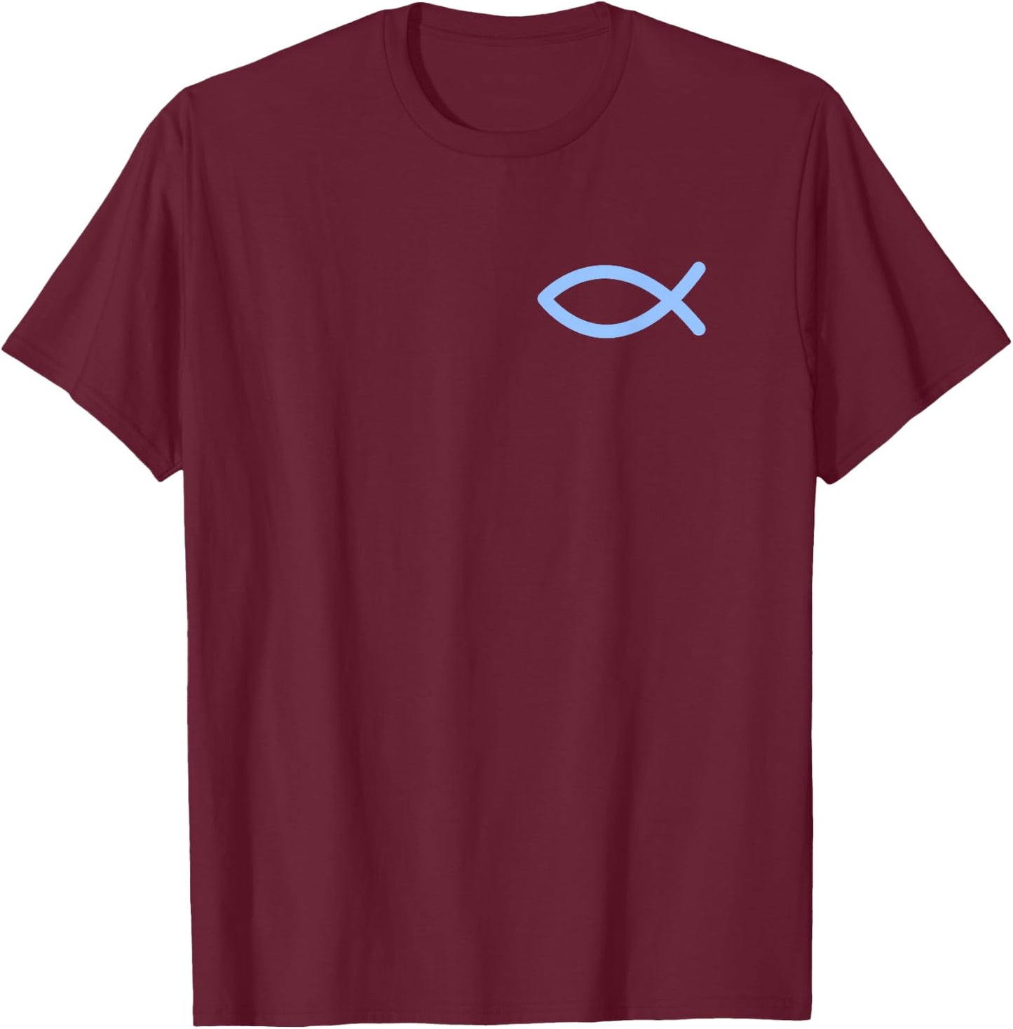 Ichthys/Ichthus Christian Symbol Jesus Fish T-Shirt - T-Shirt | Maroon
