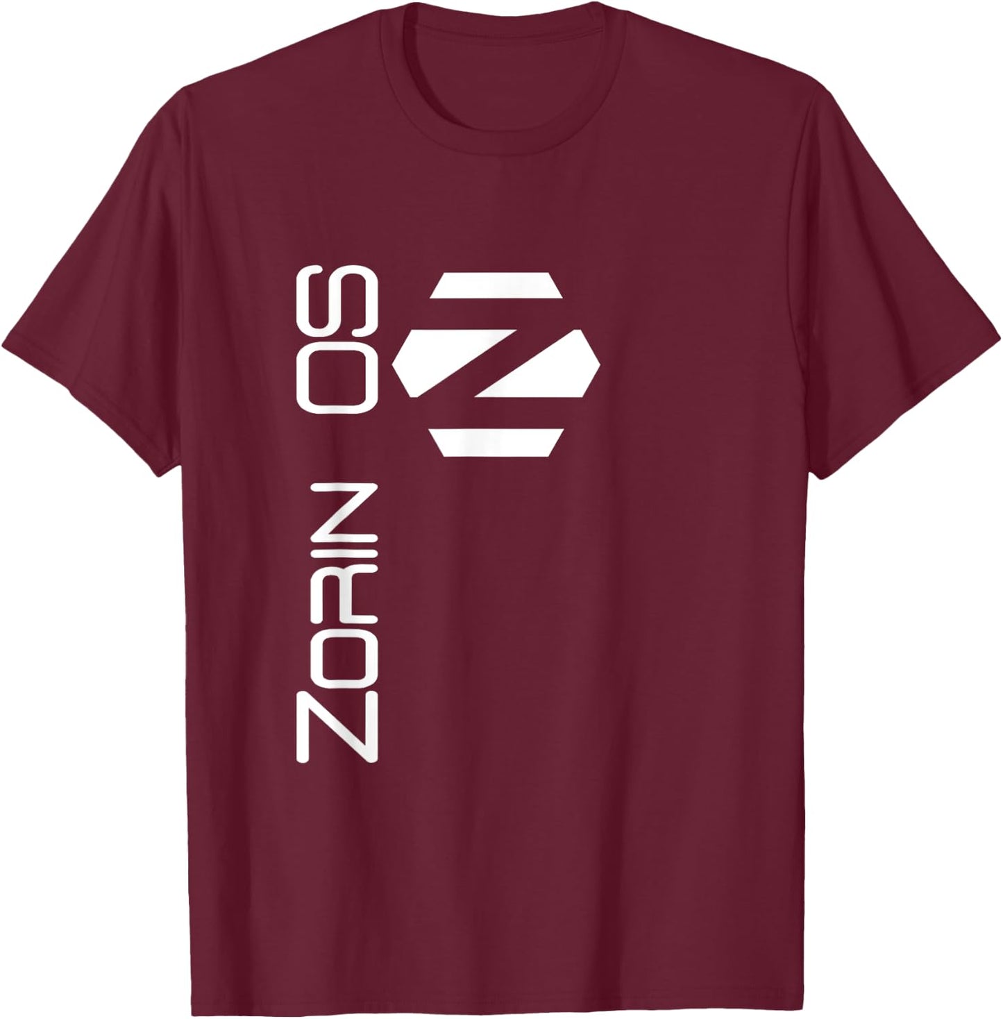 Linux Zorin OS White Tagline and Logo Open Source Os T-Shirt - T-Shirt | Maroon