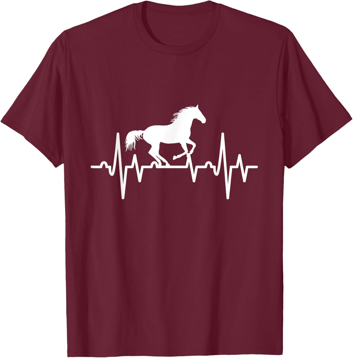Horse Heartbeat Riding T-Shirt - T-Shirt | Maroon