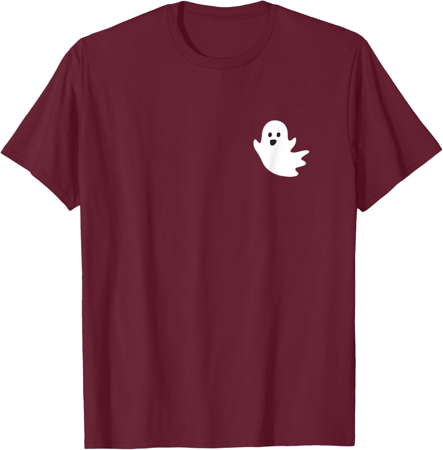 Cute Ghost Halloween Pocket Boo T-Shirt - T-Shirt | Maroon