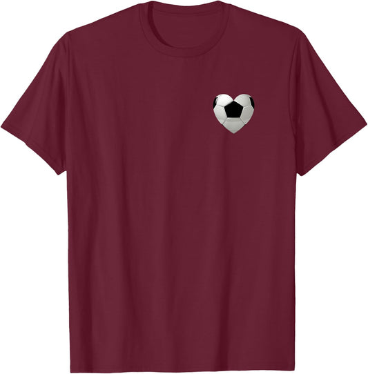 Soccer Heart, Football Heart - Funny Football Soccer Lover T-Shirt - T-Shirt | Maroon