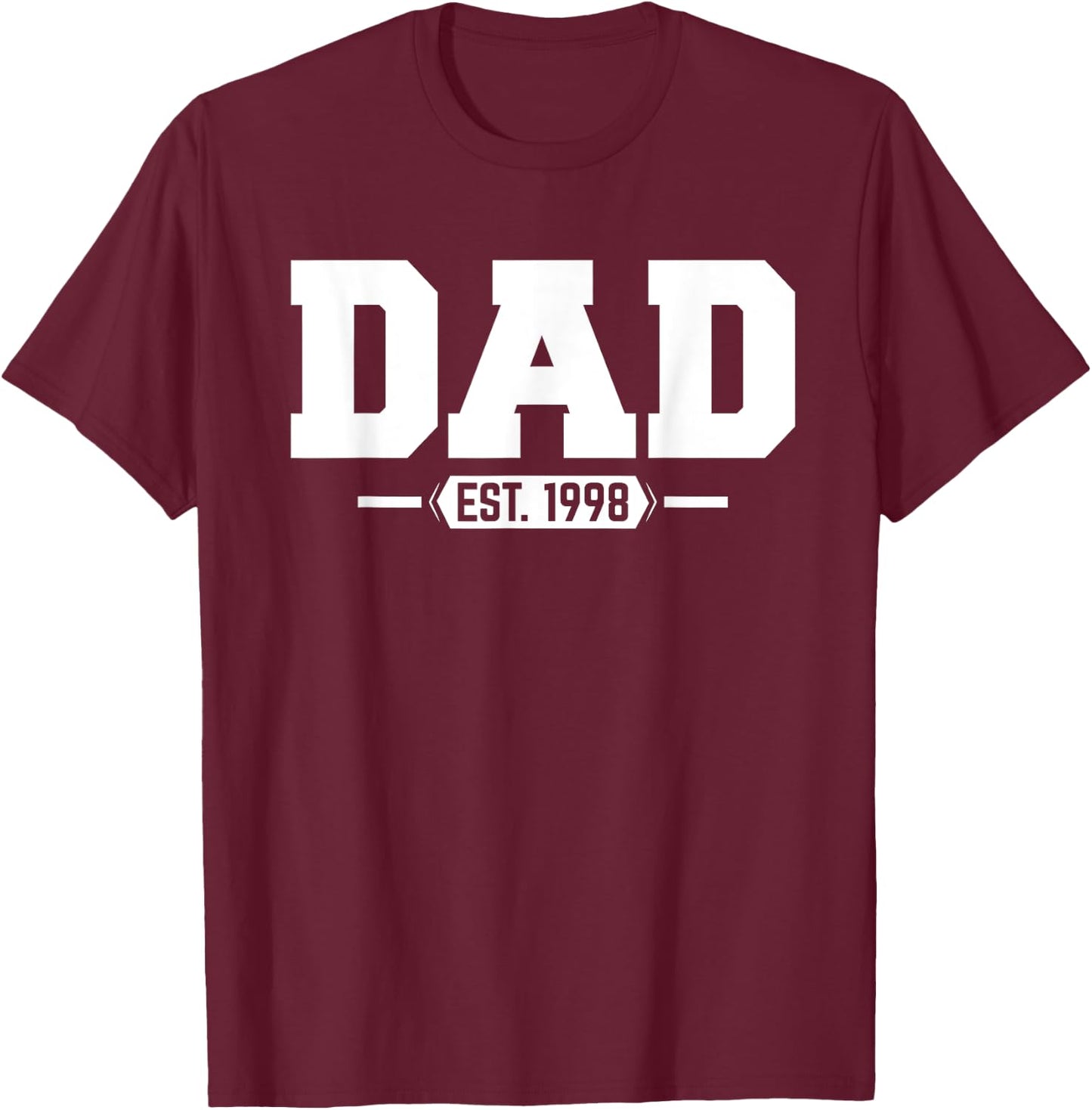 Dad 1998 Dad Established 1998 T-Shirt - T-Shirt | Maroon