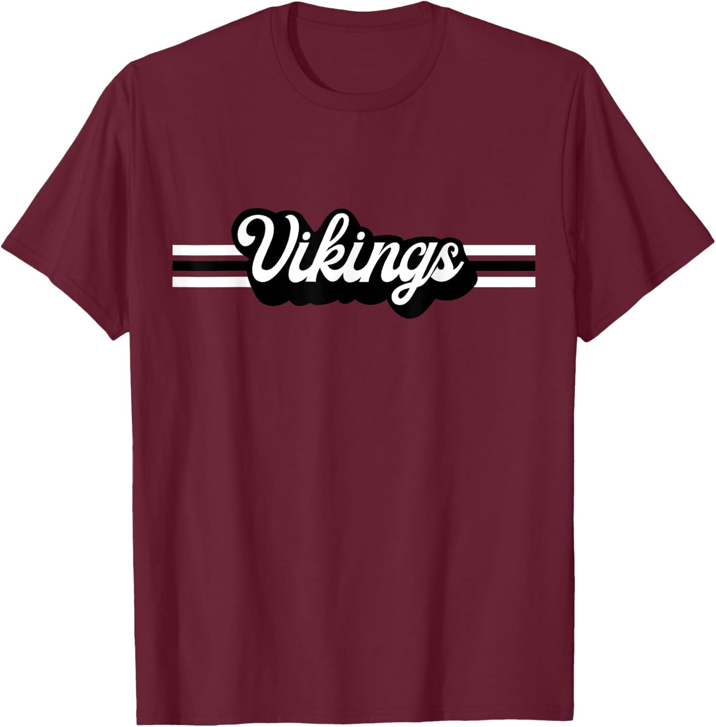 Retro Vikings Mascot, School Spirit, Viking Sports T-Shirt - T-Shirt | Maroon