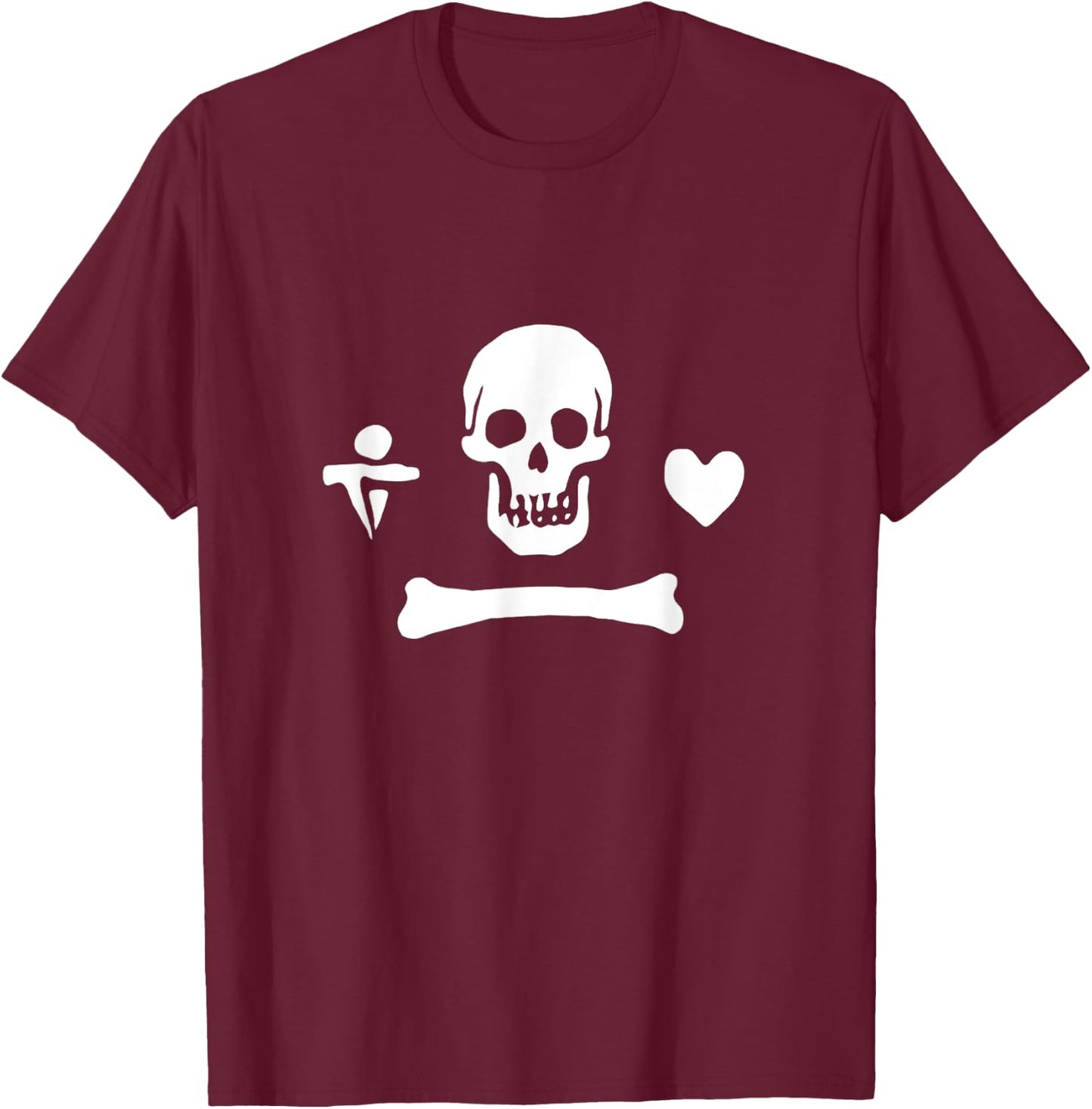Stede Bonnet Pirate Flag T-Shirt - T-Shirt | Maroon