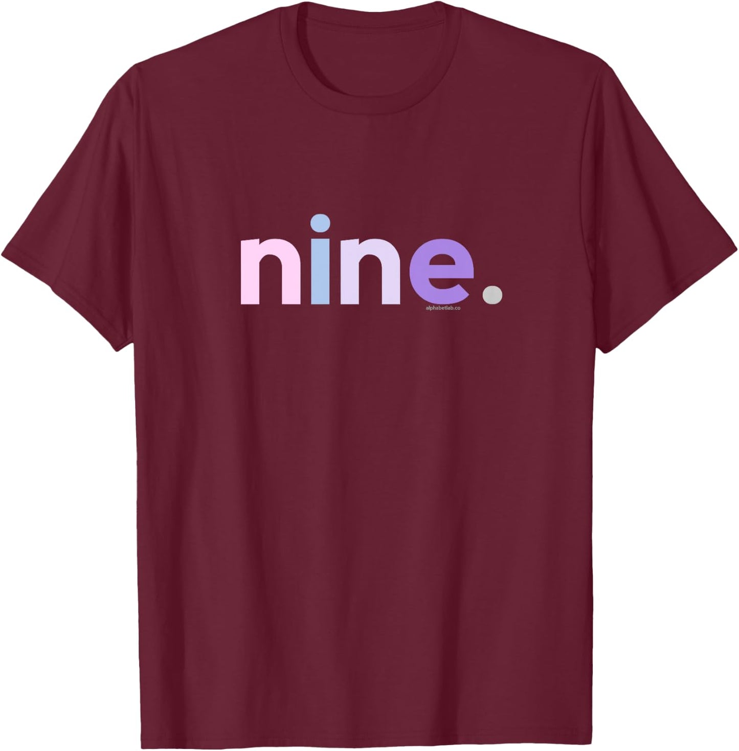 9th Birthday Shirt Girl 9 Year Old Nine | Age 9 Party Ideas T-Shirt - T-Shirt | Maroon